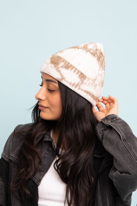 Tie Dye Cable Knit Beanie - ShopModernEmporium