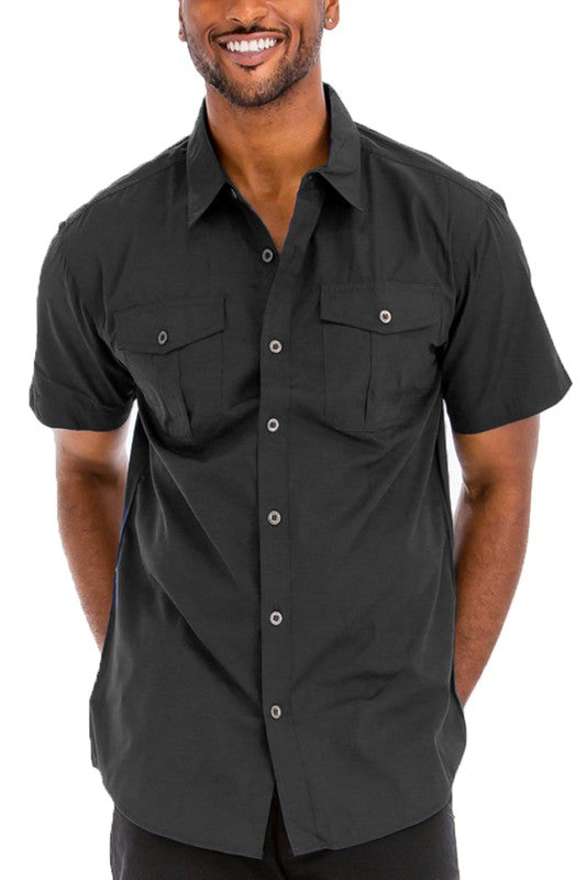 Weiv Two Chest Pocket Button Down Shirt - ShopModernEmporium