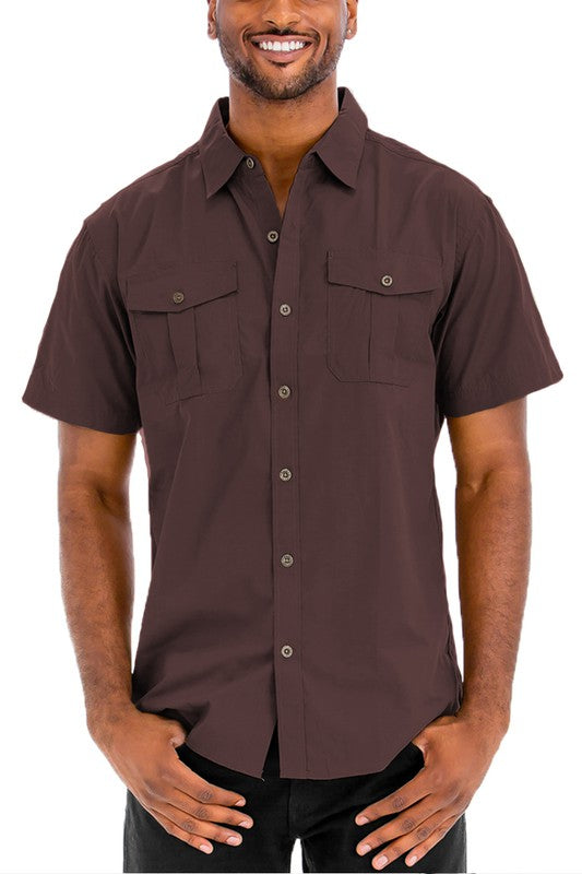 Weiv Two Chest Pocket Button Down Shirt - ShopModernEmporium