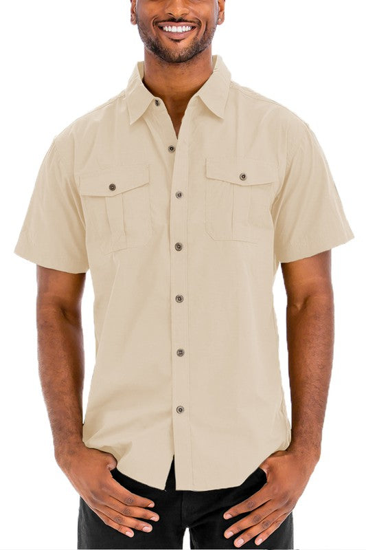 Weiv Two Chest Pocket Button Down Shirt - ShopModernEmporium