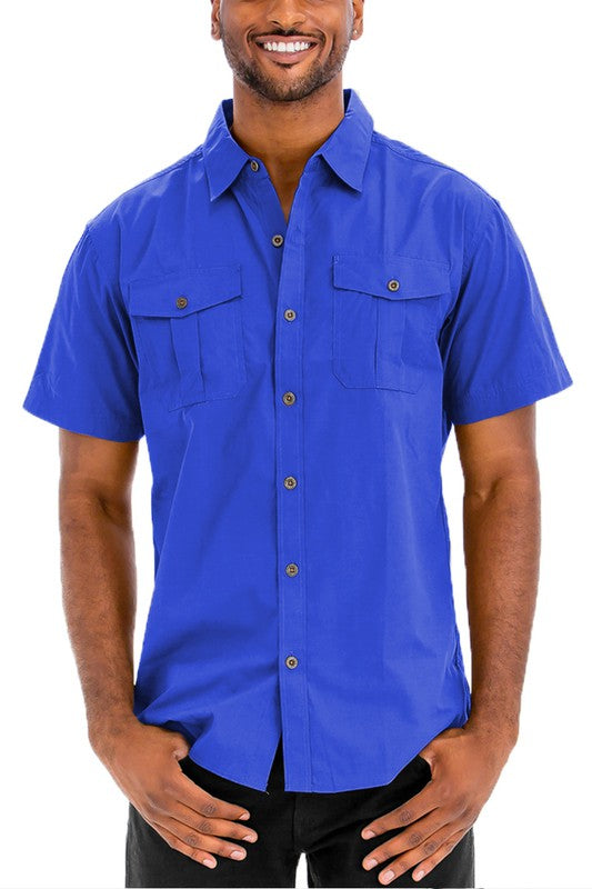 Weiv Two Chest Pocket Button Down Shirt - ShopModernEmporium