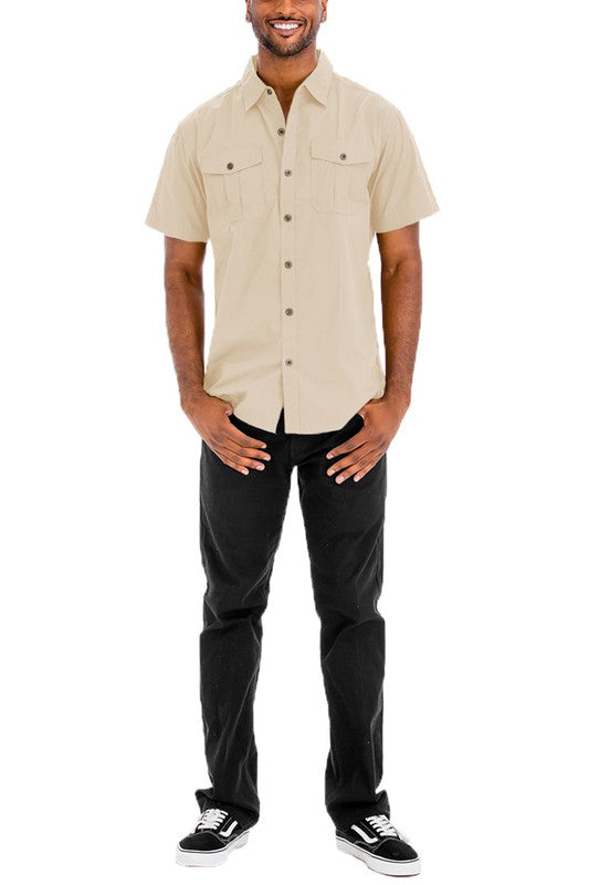 Weiv Two Chest Pocket Button Down Shirt - ShopModernEmporium