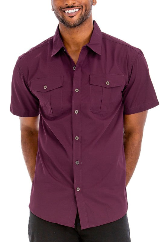 Weiv Two Chest Pocket Button Down Shirt - ShopModernEmporium