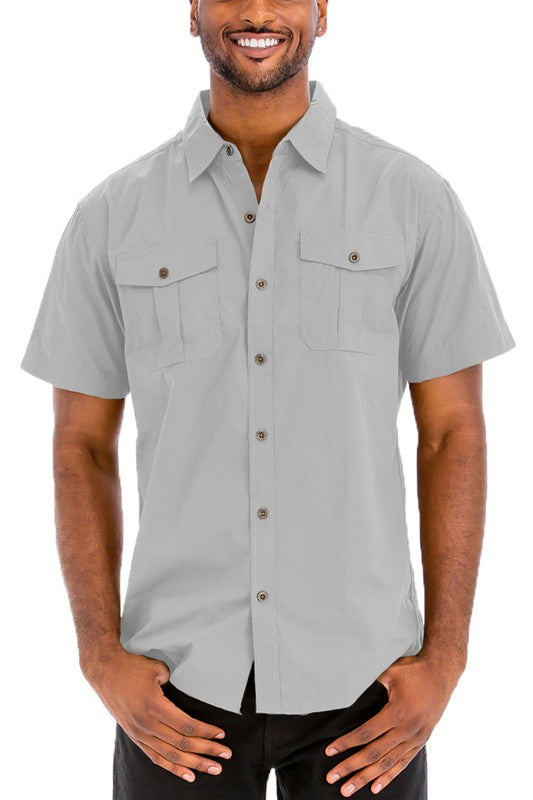 Weiv Two Chest Pocket Button Down Shirt - ShopModernEmporium