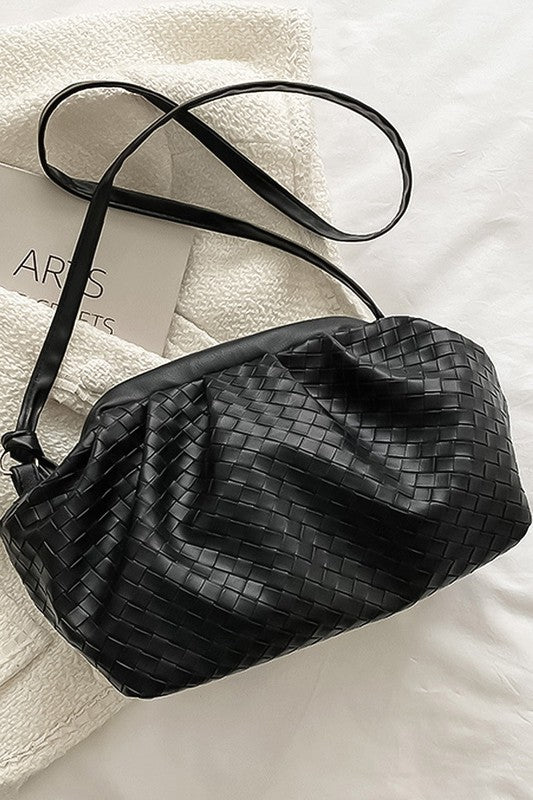 Faux Leather Woven Bag - ShopModernEmporium