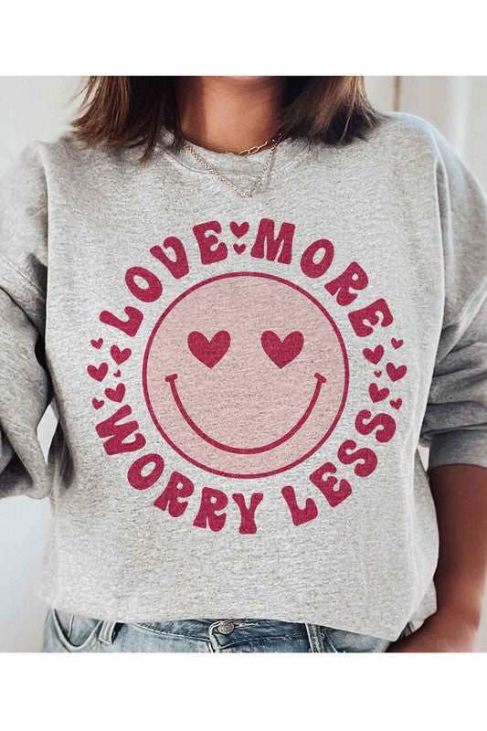 LOVE MORE WORRY LESS PLUS SIZE SWEATSHIRT - ShopModernEmporium