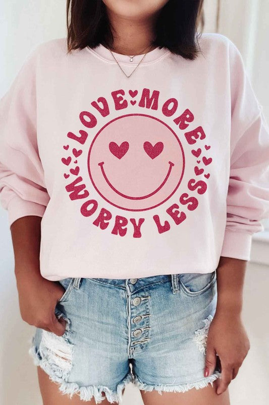 LOVE MORE WORRY LESS PLUS SIZE SWEATSHIRT - ShopModernEmporium