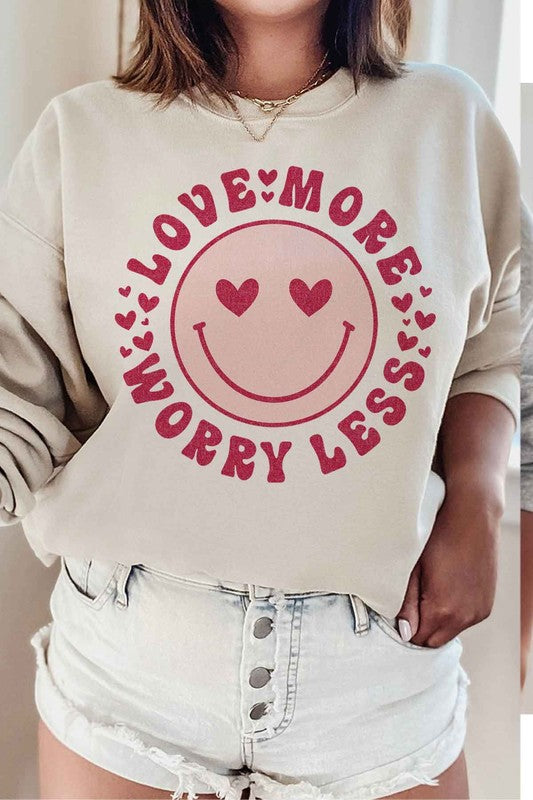 LOVE MORE WORRY LESS PLUS SIZE SWEATSHIRT - ShopModernEmporium