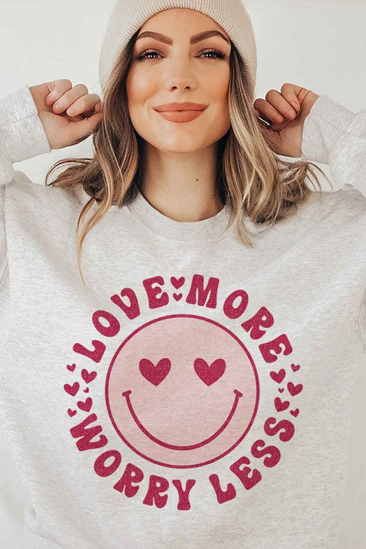 LOVE MORE WORRY LESS PLUS SIZE SWEATSHIRT - ShopModernEmporium