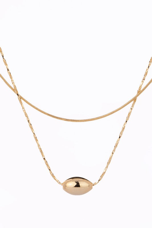 2 layers oval pendant necklace - ShopModernEmporium