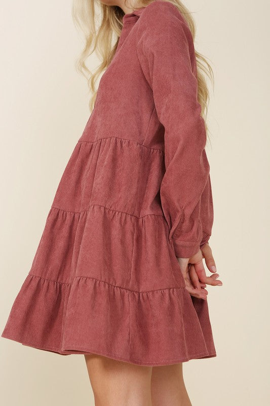 Corduroy tiered dress - ShopModernEmporium