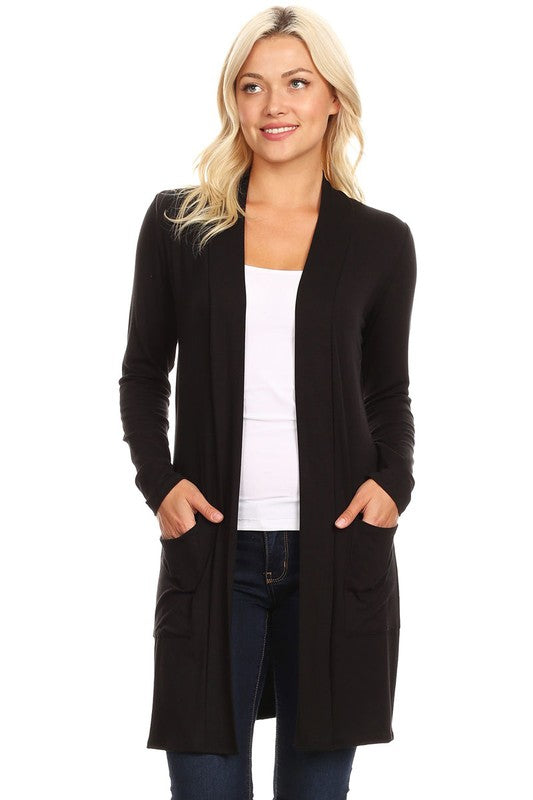 Knee length duster cardigan