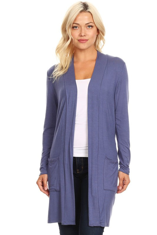 Knee length duster cardigan