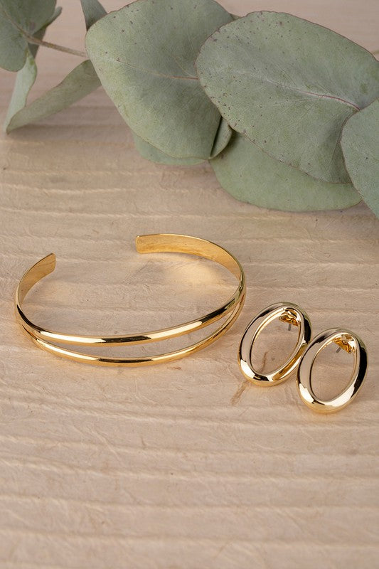 Oval ring and bracelet set - ShopModernEmporium