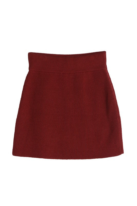 Ribbed knit crop top and skirt set - ShopModernEmporium